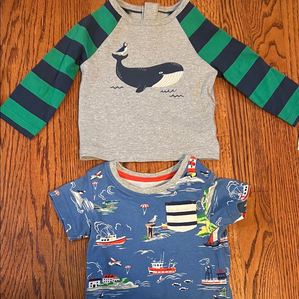Baby Boden  Whale and Nautical Themed Shirts 3-6 months